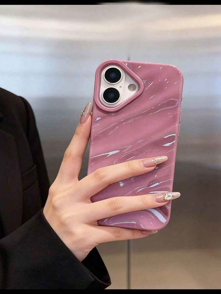 1PC Grape Purple 17 Wavy Pattern Soft Phone Case, Suitable For IPhone 17 Pro Max/17/17 Pro/16 Pro Max/16/16 Pro/16 Plus/15 Pro Max/15 Pro/15 Plus/15/14 Pro Max/14 Pro/14/13 Pro/13/12 Pro/12/11/XS/X Max/8 Plus/7G/13 Pro Max/XR Soft Phone Case For Women - Mauve Purple - View 1