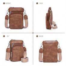 Small Crossbody Bags For Women PU Leather Cell Phone Purse Wallet With Adjustable Guitar Strap Small PU Leather - 茲布朗 - 查看 6