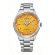 CITIZEN Đồng hồ cơ tự động cổ điển dành cho nam, vỏ thép không gỉ, hiển thị ngày, kiểu dáng tối giản, chống nước, phù hợp cho công sở. NH8391-51Z - Màu vàng - Xem 8