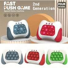 Sensory Stress Relief Finger Push Toy - An Interactive Sensory Toy With A Quick Button Operation Mechanism, Made Of ABS Material, A Handheld Stress Relief Game Console, Featuring Glowing Bubbles And Red/Specific Patterns. An Entertaining Gift For Birthday Parties. - Green - View 2