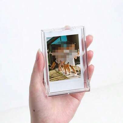 3英寸胶片透明照片收纳盒，适用于富士 Mini 12/11/9/8/7拍立得相机，带挂绳