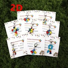 8pcs Autism Awareness Colorful Puzzle Keychain Set - With Inspirational Message Card, Embrace Respect Understand Differences Hope Show Believe Design, Perfect Warm Gift For People With Autism, Events, And Awareness Months - Multicolor - View 11