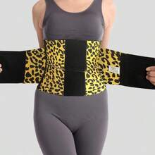 Women's Postpartum Recovery Waist Trainer Belt With Thickened Full-Elastic Design, No Bones & No Buckles For Comfortable Tummy Control, Black/Leopard Rose/Leopard White/Leopard Yellow, Versatile Shapewear For Fitness, Home & Office Wear - họa tiết da báo màu đỏ hồng - Xem 3
