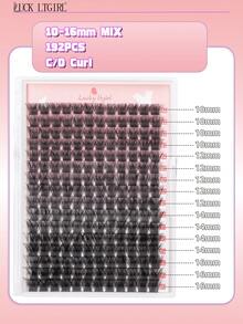 LUCK LTGIRL 192/384/576PCS Cluster Lashes DIY Eyelash Extensions C/D Curl 10-16mm Natural 3D Faux Mink Wispy Lashes Voluminous Fluffy Lightweight Soft Reusable - View 4