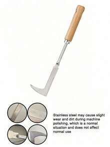 不锈钢手动除草器 - 符合人体工程学设计，配山毛榉木手柄，经久耐用，适用于草坪、花园和路面裂缝清理。 - 多色 - 查看 10