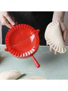 1pc Red Plastic Dumpling Mold, Pastry Stamp, Suitable For Baking Tools - View 4