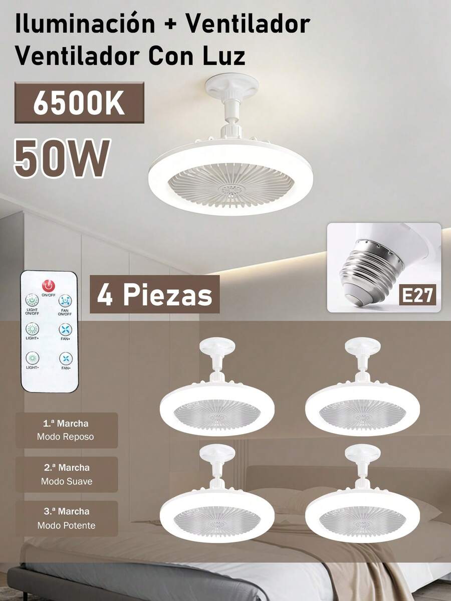 LED Ring Ceiling Fan, Ceiling Fan With Remote Control Lights, 3 Speeds, With Timer Function, For Kitchen/Bathroom/Bedroom