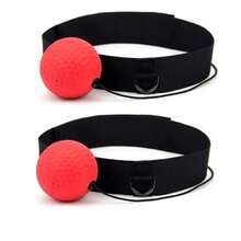 Pelota de entrenamiento de boxeo para niños, juego individual con diadema, interacción entre padres e hijos, pelota de reflejo de boxeo para perforación de reacción RQDF - 1 Juego de Pelota de Boxeo - Ver 8