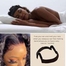 Băng đô tóc giả ren kiểu Melt có móc tai, sản phẩm mới, băng đô tóc giả có khoét tai, băng đô ren kiểu Melt, viền tóc giả màu đen, băng đô ren phía trước kiểu Melt có thể điều chỉnh, kiểu khăn quấn để cố định tóc giả, băng đô có bảo vệ tai, băng đô viền ren. - Xem 5