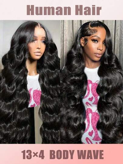 180% 密度 13x4 蕾丝前假发，长发，预先拔毛，13x4 前假发，真人发蕾丝，波浪卷假发，专为女性设计 - 采用波浪卷造型，180% 密度，预先拔毛并带有婴儿发，外观自然，可随意造型，适合所有种族，时尚发饰，自然外观，即刻佩戴，舒适，适合生日派对、度假（8-16 英寸波波头假发）