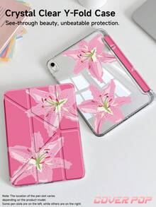 Pink Hibiscus Case Compatible With IPad Air 11-Inch M3 2025 / M2 2024, Air 5th Generation 2022 , (A16) 11 Inch 11th Generation 2025,Compatible With Samsung Galaxy Tab,Kindle Paperwhite 12th Gen 2024, Clear Back ,Fashion Pattern Protective Case,Autlueomatic Sleep And Wake-Up Function, Airbag Protection, Suitable For Gifts And Office Use - Multicolor - View 3
