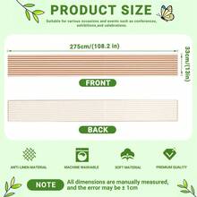 1pc Bohemian Minimalist Caramel Brown Striped Pattern Illustration Table Runner, 100% Polyester Linen-Like Texture, Machine Washable, Fade-Resistant, Wrinkle-Resistant, Soft, Suitable For Dining Room, Tea Room, Living Room, Rectangular 13"X36"/13"X72"/13"X108" - Khaki - View 12