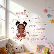 Hình dán tường hình bướm tiếng Anh tạo động lực cho bé gái, tự dính, trang trí phòng khách và phòng ngủ. - Nhiều màu - Xem 6