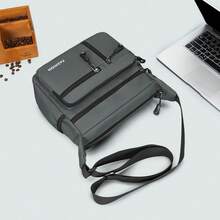 Lightweight Men's Multi-Pocket Messenger Bag, Durable Nylon Material, Ideal For Commuting And Travel - Multi-pocket 2 - View 5