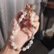 Creative Pearl Phone Lanyard For Women, Handmade Beaded Chain Fashion Wrist Strap Phone Charm Bracelet - Multicolor - View 2