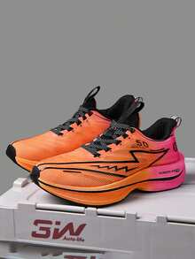 1双全新轻便跑步鞋、运动鞋、休闲鞋，软底碳板TPU泡沫鞋底运动鞋 - 紅色 - 查看 4