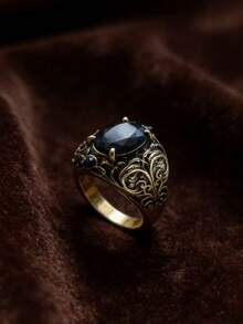 1枚时尚独特的黑金双色戒指 - 黑色 - 查看 7