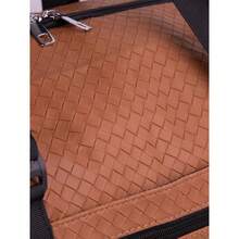Mala de Mão Viagem Couro Sintético Textura Trançada (Tressê) Bordo Padrão ANAC 55cm - Castanho - Visão 6