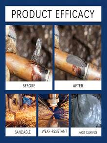 Jakehoe Metal Casting Glue, Casting Glue AB Adhesive Repair Agent, Waterproof Metal Sealant For Stainless Steel, Copper, Aluminum - A - View 9