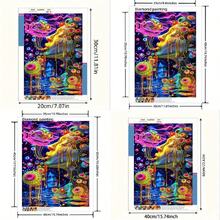 1pc 2D DIY Diamond Painting, Dreamlike Abstract Figure Diamond Art, Colorful Fluid Art Full Drill DIY Decorative Painting, Suitable For Living Room/Bedroom, Handmade Diamond Painting Wall Art, Perfect For Holiday Gifts - View 4