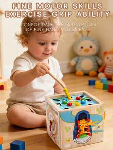1 Set Wooden Educational Toys For Kids, Multi-Function Shape Matching Puzzle, Early Learning Toys For Baby Focus Training - Multicolor - View 7