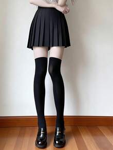 1 đôi tất nhung cao đến đầu gối, không xuyên thấu, bề mặt mờ, tạo hiệu ứng thon gọn. - Nhiều màu - Xem 6