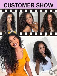 Clip In Hair Extensions 4pcs Pure Protein Silk Human Hair Extensions Long Soft Natural Hairpiece Pixie Curls Hair Extension For Women Natural Black - Natural Black - View 6