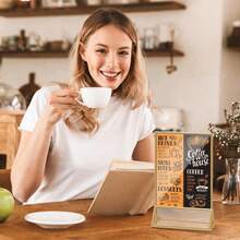 6pcs Acrylic Display Stand, 5"X7" Double-Sided Gold Photo Frame, Gold Vertical Table Number Holder, Wedding Office Restaurant Party Table Card Menu Display Rack - T-gold - View 8