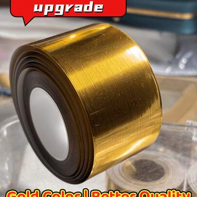 1 Roll Self-Adhesive Gold Metallic Striped Tape, Removable & Waterproof, Suitable For Bathroom, Kitchen, Walls, Ceilings, Floors, Cabinet Tiles, Wall Decor, Room Decor, Wall Stickers, Home Decoration