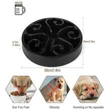 Pet Dog Slow Feeder Bowl Fun Non Slip Anti-Gulping Slower Food Feeding Dishes  Dog Bowl For Large Medium Small Dogs Puppy - Black - 查看 3