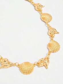 1pc Vintage Fashion Personalized Metal 3D Five-Petal Flower Splice Waist Chain, Bohemian High-End Versatile Dress Chain Waistband, Suitable Women In Any Occasion - 黃金3 - 查看 5