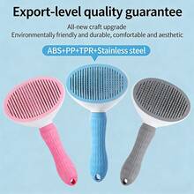 宠物按摩梳，猫狗清洁面部梳，一键脱毛，自动脱毛，宠物脱毛按摩梳，猫狗针梳美容清洁刷，宠物最佳礼物 - 彩色 - 查看 3