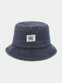 1pc Vintage Distressed Kids Bucket Hat Brooklyn Label Design Breathable Sun Protection Hat For Boys And Girls - 1PC - View 11
