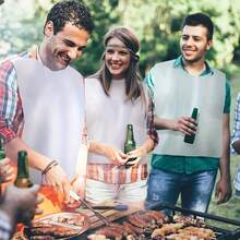 20/40/60/80/100 Pcs Individually Packaged Disposable Adult Plastic Bibs, 14 X 24 Inches, Waterproof For Elderly - Multicolor - View 2