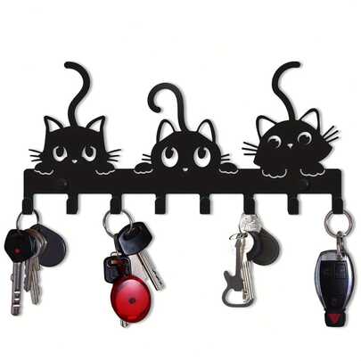 رف متعدد الوظائف لحمل المفاتيح، خطاف معلق لديكور الحائط للمدخل والغرفة المعيشية والنوم والمكتب والاستوديو