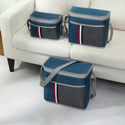 1pc Brand New Lunch Bag, Suitable For Outdoor Meals And Picnics. Can Be Carried Over The Shoulder. Comes With Aluminum Foil Lunch Box And Large Capacity Insulated Bag. Essential For School Season.