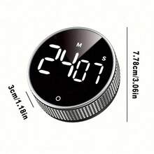 SOKANY Multifunctional Round Timer, Supports Countdown/Count Up, 3 AAA Batteries Powered, Large LED Display, Timing Function, 3 Mute Modes, Rotatable, Magnetic Design For Multiple Placement Options, Compact And Portable, Suitable For Cooking, Baking, Classroom And Sports - Silver - View 7