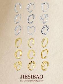 3件套女士脚趾环，防褪色，可调节花朵镶嵌锆石，精致小巧，夏季沙滩露趾环套装，脚趾饰品，足部饰品 - Golden and Silvery - 查看 2