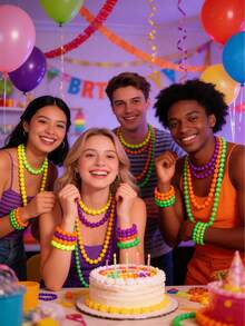 8pcs Glow In The Dark Necklace And Bracelet Set, Colorful Luminous Necklaces And Bracelets For Rave, 80s Party, Carnival, Concerts, Night Events - Various - View 7