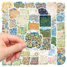 50pcs Maze Game Stickers For Notebook, Scrapbook, Planner, Luggage, Phone Case, Tablet, Skateboard, Guitar, Holiday Decoration, Self-Adhesive Sealing Stickers Scrapbook Supplies Stationery Funny Stickers Kindle - Maze Game - View 9