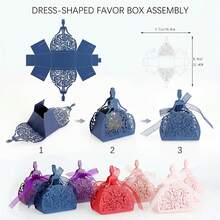 10pcs Gift Box, Princess Chocolate Wedding Candy Box, Exquisite Hollow Paper Gift Box, Packaging Box, Chocolate Packaging Box, Party Favor, Birthday Decor, Wedding Decor, Party Supplies - Multicolor - View 10