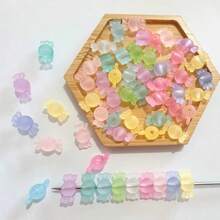 17毫米 30/50/100颗 高透明度亚克力糖果珠，非常适合DIY珠宝制作，适用于手链和手机链制作。 - 彩色 - 查看 3