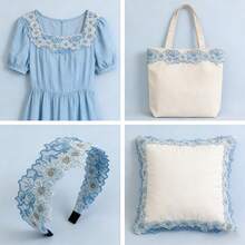 Dây ren lưới thêu hoa rộng 5,5cm, thích hợp cho may vá, quần áo, đồ dệt gia dụng, búp bê, đồ thủ công DIY. - nhiều màu - Xem 3