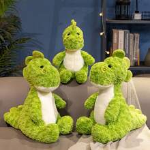 1个可爱卡通绿龙毛绒玩偶，柔软填充恐龙玩偶抱枕，家居装饰，生日/复活节/儿童节礼物 - 綠色 - 查看 4