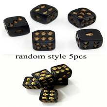 Gothic Style Black Gold Six-Sided Dice Set - Durable Resin Skull-Shaped Dice, Suitable For Tabletop Role-Playing Games, Board Games, , And Various Other Scenarios. Compatible With Party Games, Can Be Used As Christmas Gifts And Player Room Decorations - 黑色 - 查看 9