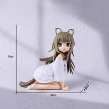 Kinopio Neko (Kinako) Anime Cat Girl Figurine, Sitting Eating Fish, Swap Face, Tassel Beaded, Exaggerated , Desktop/PC Case/Car Decor Collectible Doll For Girls & Anime Fans - Con mèo đang quỳ ăn cá: đã được đóng gói - Xem 10