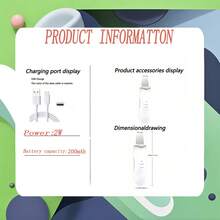 AXH Ultrasonic Skin Scraping Pore Cleansing Device, Unisex Facial Deep Cleansing Beauty Tool - White - View 8