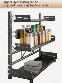 1 pieza Estante para condimentos sin agujeros, soporte multifuncional para utensilios de cocina con estante para palillos y cuchillos, accesorios de cocina, estante de almacenamiento de cocina - Multicolor - Ver 11