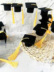 12pcs/6pcs/1 pieza-Regalo de Graduación para Ella/Él Tarro de Caramelos Paquete de Fiesta|Incluye Mini Gorro de Graduación y Contenedor de Caramelos, Adecuado para Invitados de Fiesta de Graduación de Adultos, Celebración de Graduación 2026, Adecuado para Suministros de Invitados de Fiesta de Graduación de Adultos DIY Fiesta de Graduación 2026, Caja de Caramelos de Fiesta de Graduación 2026 Tarro de Gorro de Graduación de Plástico Contenedor DIY Favores de Mesa de Fiesta de Graduación - multicolor - Ver 4