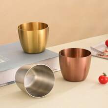 1 cană din oțel inoxidabil 304, capacitate 280 ml, cană mică pentru apă, cană pentru cafea cu gheață, cană pentru smoothie, cană pentru fructe, cană pentru suc, cană reutilizabilă pentru băuturi, băutură de vară, cană portabilă pentru suc și băuturi, capacitate mare, pentru călătorii în aer liber, cadou de petrecere la birou acasă, cadou de sărbători pentru petrecere de ziua de naștere, cadou de Crăciun, potrivită pentru utilizare vara și iarna. - Multicolor - Vizualizare 3